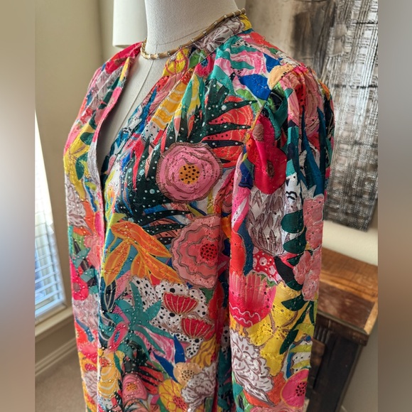 Lior Paris Floral Multicolor Eyelet Dress- S - Picture 5 of 7